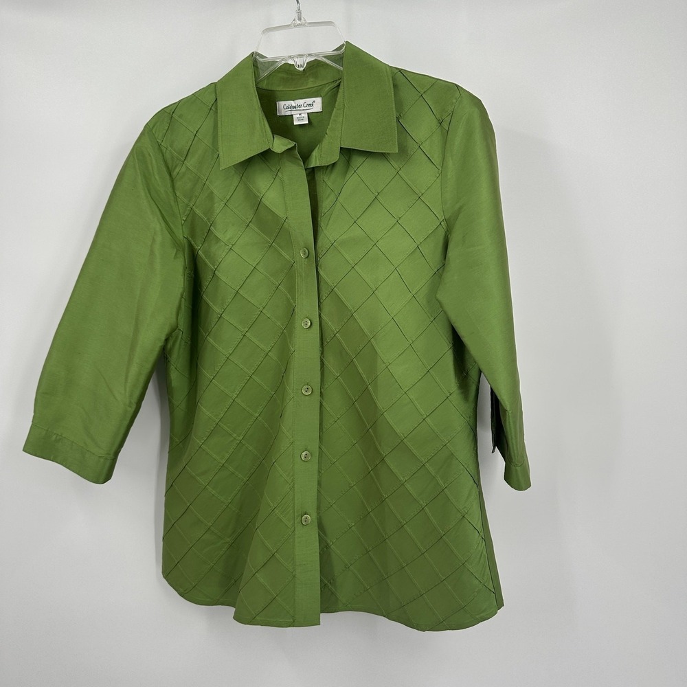 Coldwater Creek Womens Quiet Luxury Silk Top Size M Old Money Minimalist Modest